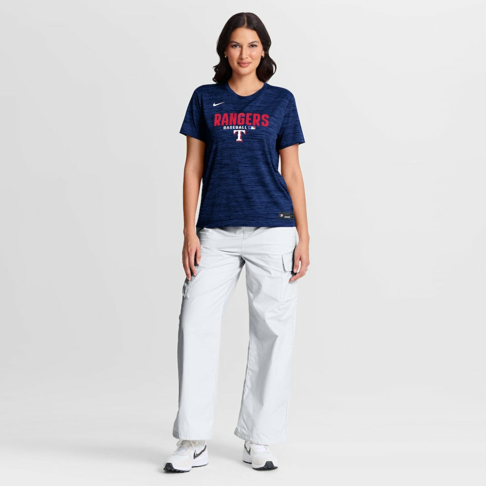 Royal Texas Rangers Nike Women's Authentic Collection Velocity Dri-FIT T-Shirt