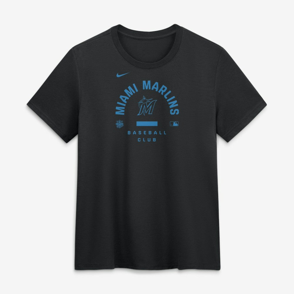 Black Miami Marlins Nike Women's Authentic Collection Early Work Tri-Blend Dri-FIT T-Shirt