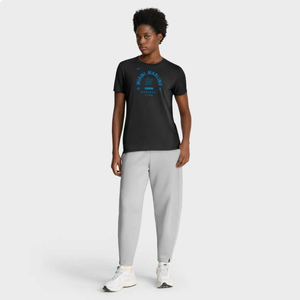 Black Miami Marlins Nike Women's Authentic Collection Early Work Tri-Blend Dri-FIT T-Shirt