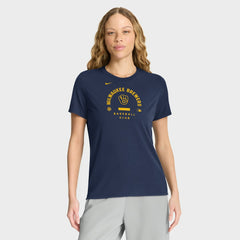 Navy Milwaukee Brewers Nike Women's Authentic Collection Early Work Tri-Blend Dri-FIT T-Shirt