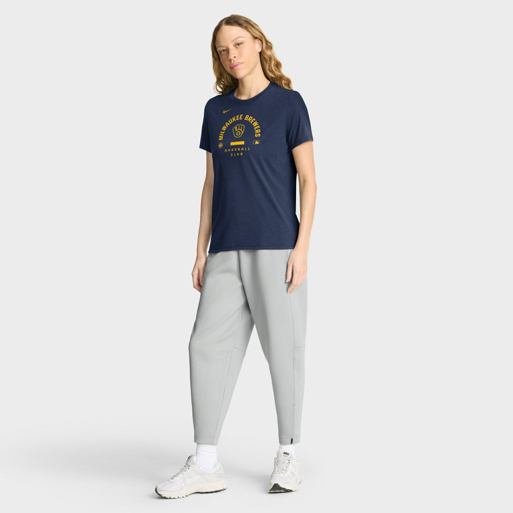 Navy Milwaukee Brewers Nike Women's Authentic Collection Early Work Tri-Blend Dri-FIT T-Shirt