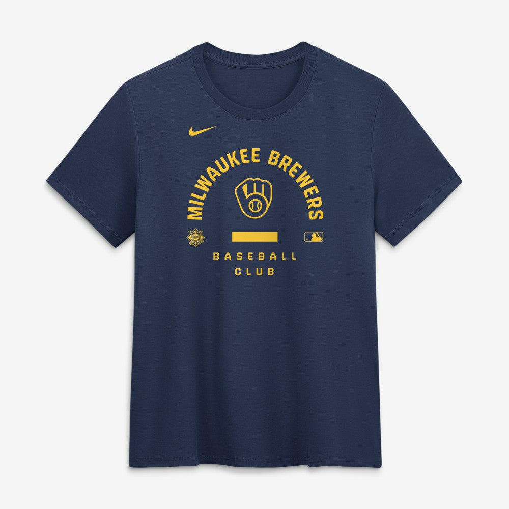Navy Milwaukee Brewers Nike Women's Authentic Collection Early Work Tri-Blend Dri-FIT T-Shirt