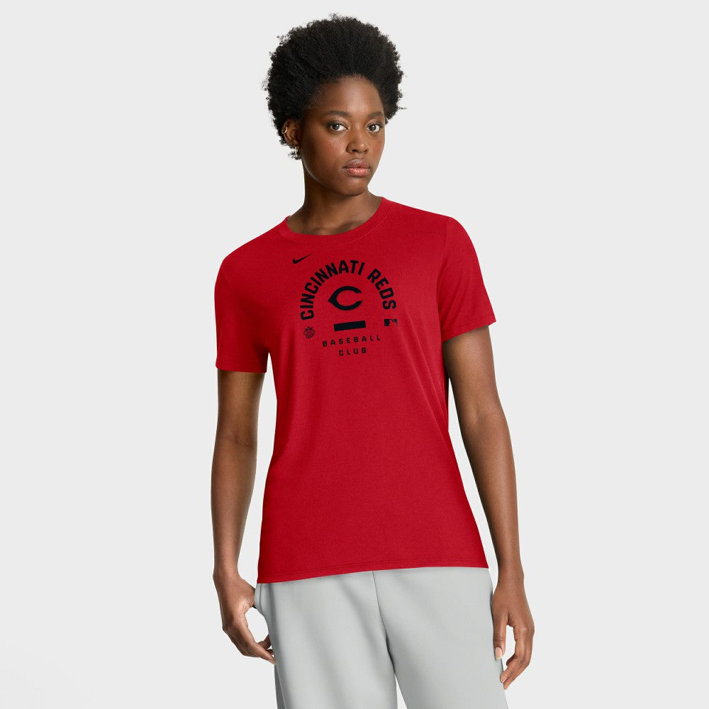 Red Cincinnati Reds Nike Women's Authentic Collection Early Work Tri-Blend Dri-FIT T-Shirt