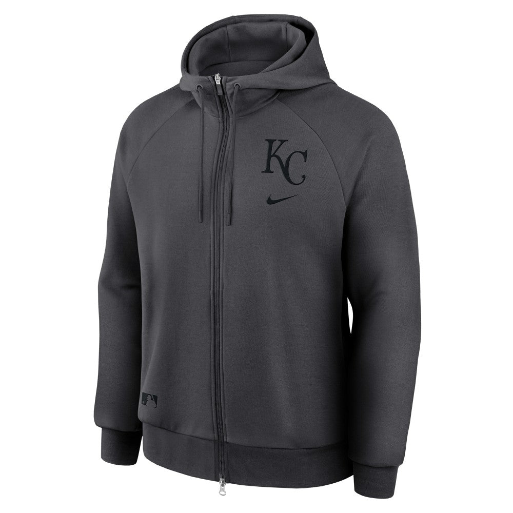 Anthracite Kansas City Royals Nike Authentic Collection Player Raglan Dri-FIT Full-Zip Hoodie
