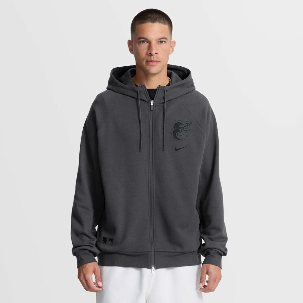 Anthracite Baltimore Orioles Nike Authentic Collection Player Raglan Dri-FIT Full-Zip Hoodie