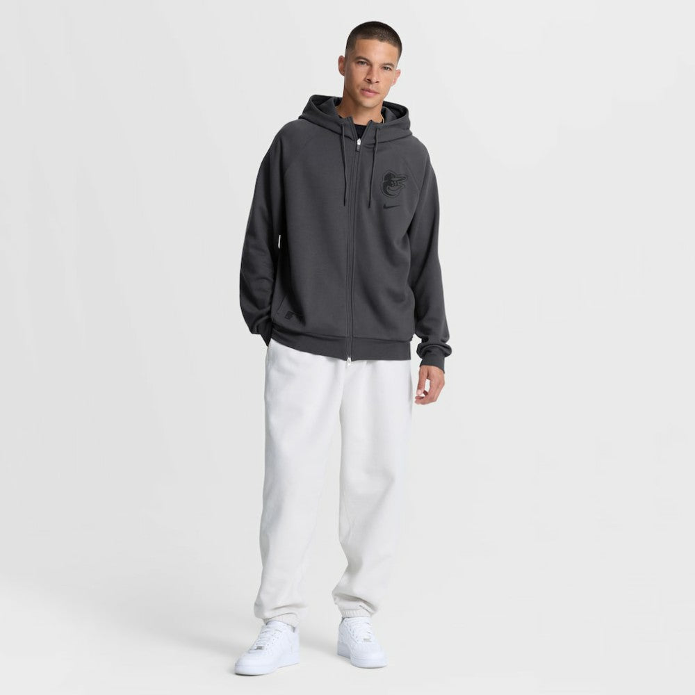 Anthracite Baltimore Orioles Nike Authentic Collection Player Raglan Dri-FIT Full-Zip Hoodie