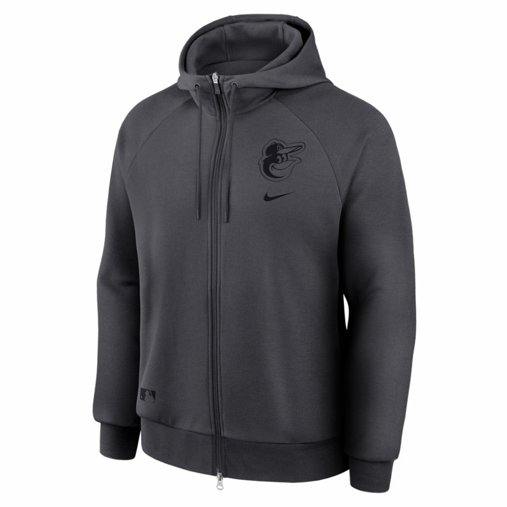 Anthracite Baltimore Orioles Nike Authentic Collection Player Raglan Dri-FIT Full-Zip Hoodie