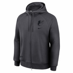 Anthracite Baltimore Orioles Nike Authentic Collection Player Raglan Dri-FIT Full-Zip Hoodie