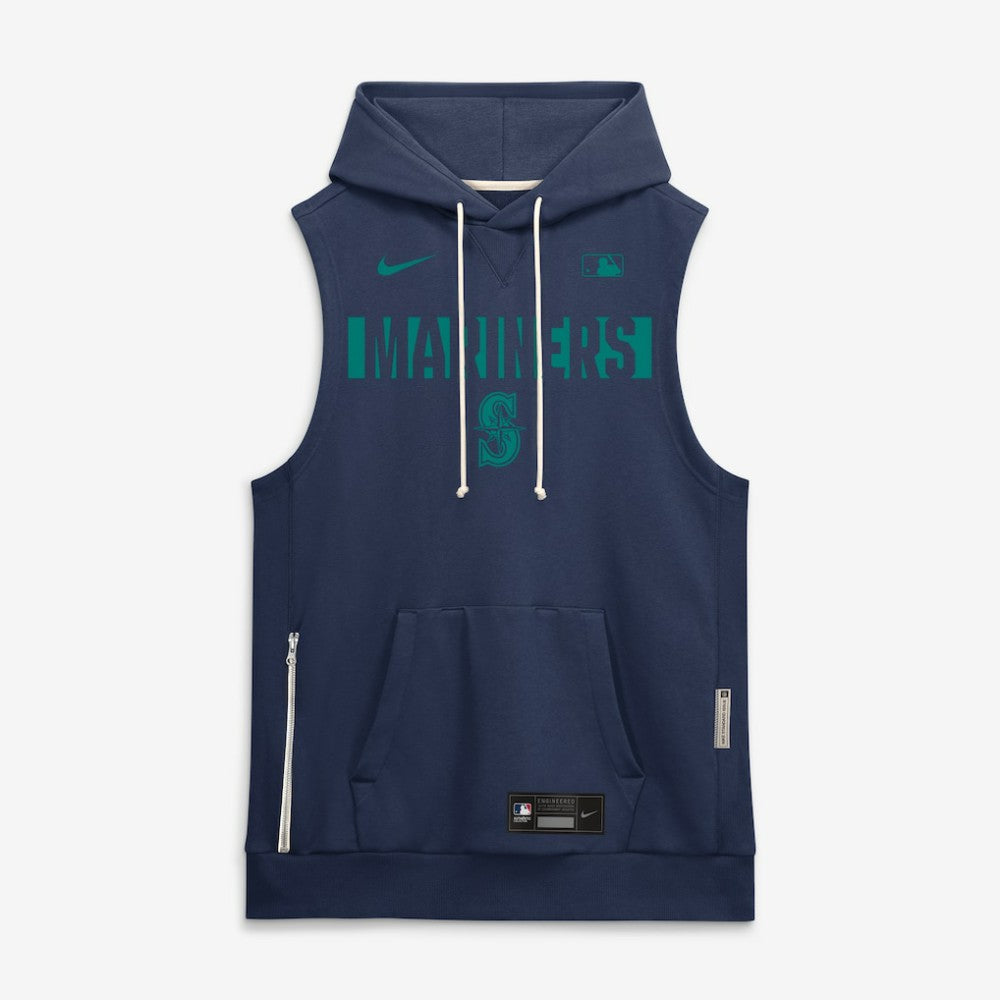 Navy Seattle Mariners Nike Authentic Collection Standard Issue Dri-FIT Sleeveless Hoodie