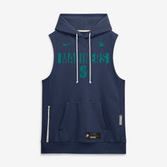 Navy Seattle Mariners Nike Authentic Collection Standard Issue Dri-FIT Sleeveless Hoodie
