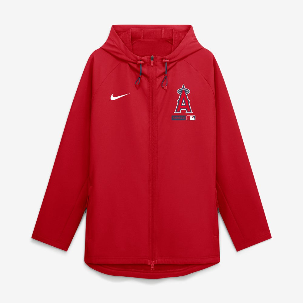 Red Los Angeles Angels Nike Authentic Collection Raglan Therma-FIT Full-Zip Hooded Jacket