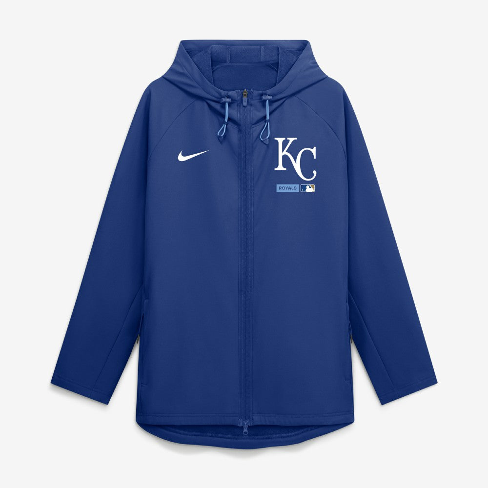 Royal Kansas City Royals Nike Authentic Collection Raglan Therma-FIT Full-Zip Hooded Jacket