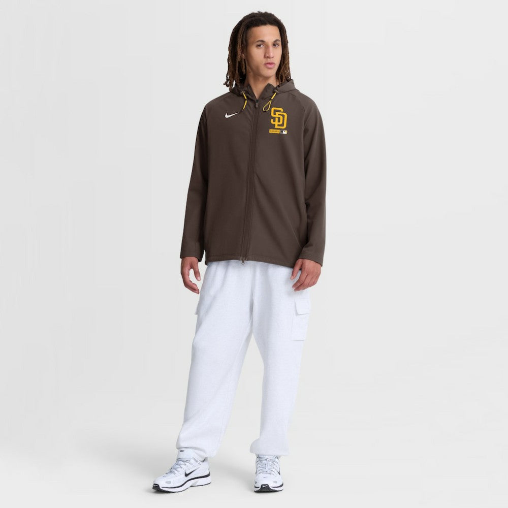 Brown San Diego Padres Nike Authentic Collection Raglan Therma-FIT Full-Zip Hooded Jacket