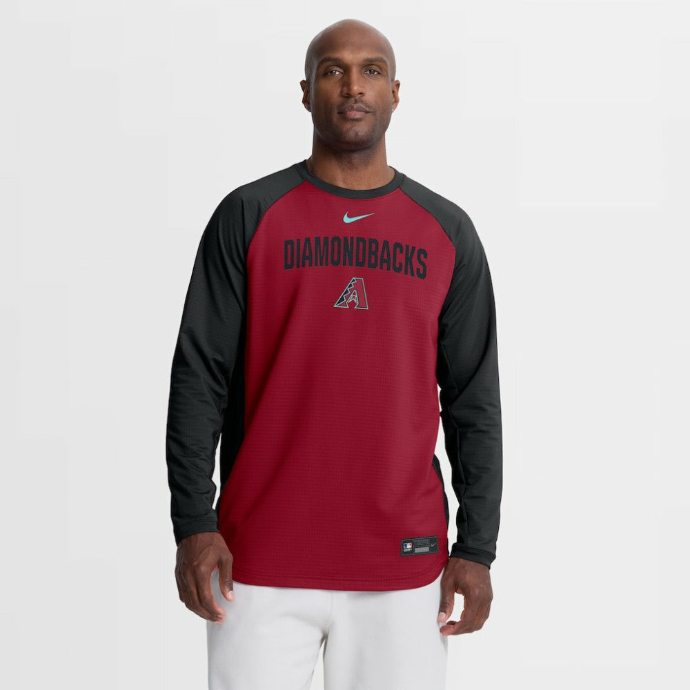 Red Arizona Diamondbacks Nike Authentic Collection Raglan Dri-FIT Sweatshirt