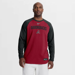 Red Arizona Diamondbacks Nike Authentic Collection Raglan Dri-FIT Sweatshirt