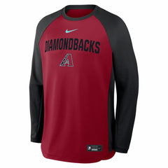Red Arizona Diamondbacks Nike Authentic Collection Raglan Dri-FIT Sweatshirt