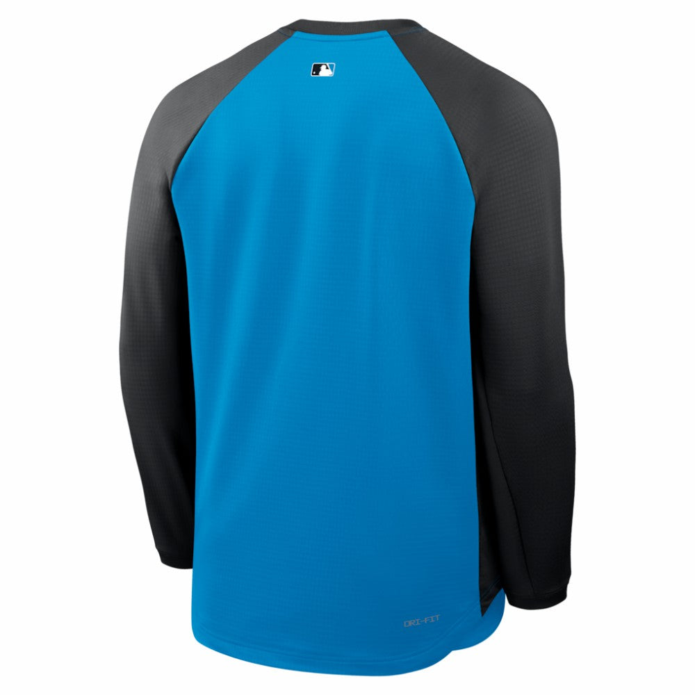 Blue Miami Marlins Nike Authentic Collection Raglan Dri-FIT Sweatshirt