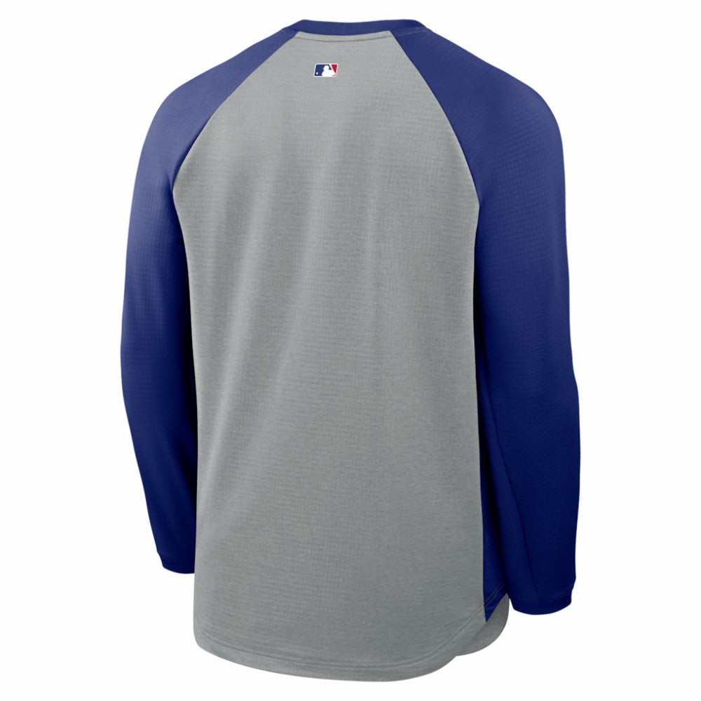 Heather Charcoal Los Angeles Dodgers Nike Authentic Collection Raglan Dri-FIT Sweatshirt