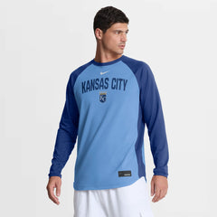 Light Blue Kansas City Royals Nike Authentic Collection Raglan Dri-FIT Sweatshirt