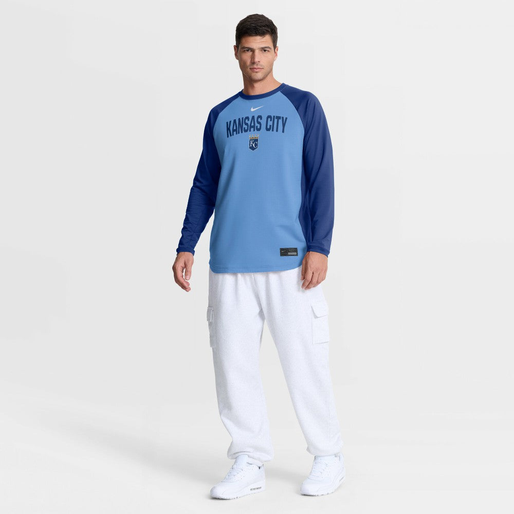 Light Blue Kansas City Royals Nike Authentic Collection Raglan Dri-FIT Sweatshirt