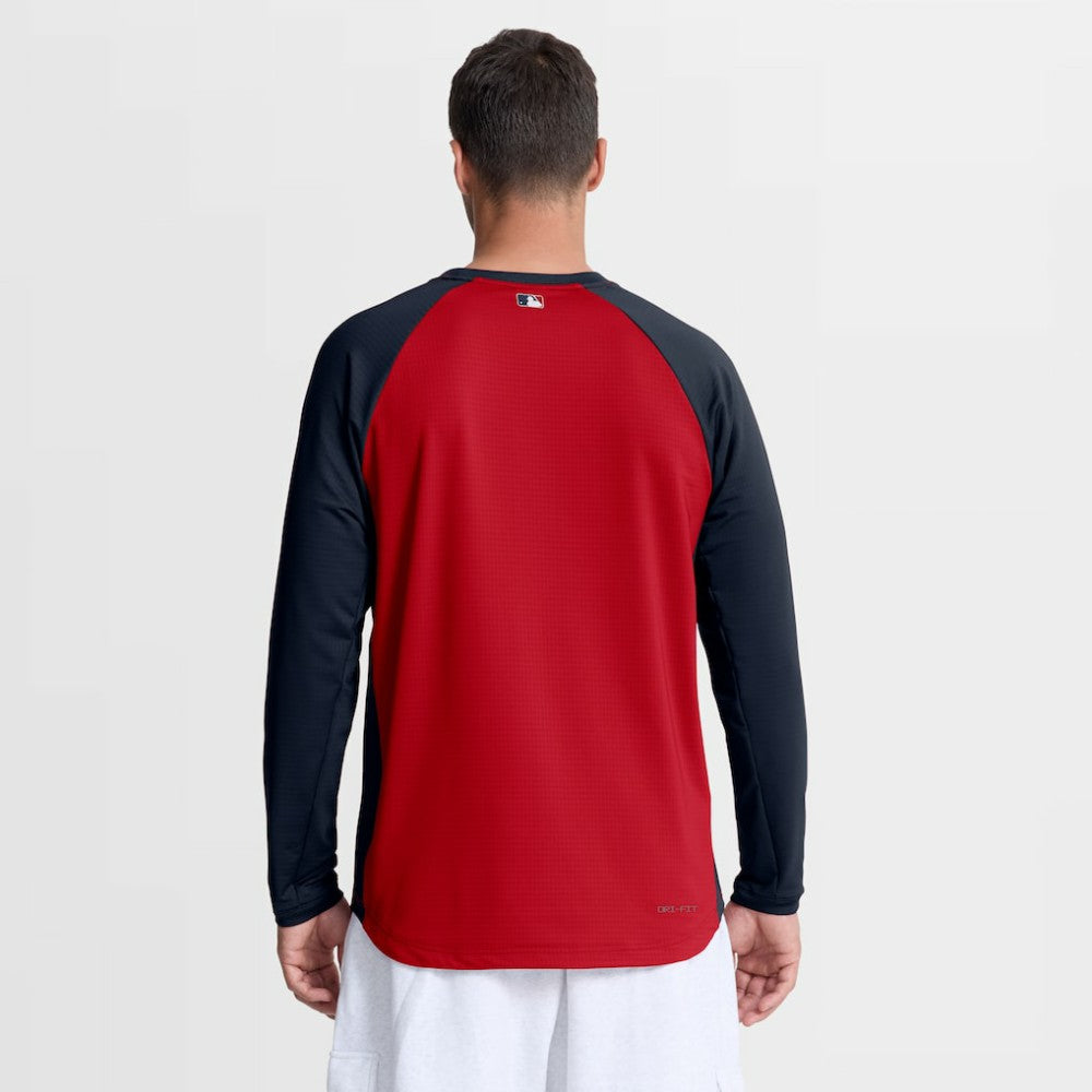 Red Atlanta Braves Nike Authentic Collection Raglan Dri-FIT Sweatshirt