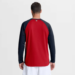Red Atlanta Braves Nike Authentic Collection Raglan Dri-FIT Sweatshirt