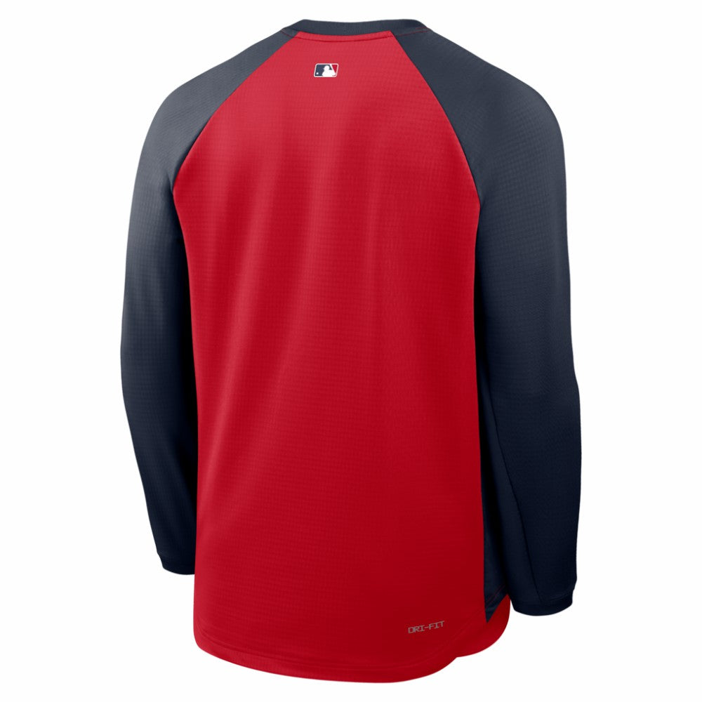 Red Atlanta Braves Nike Authentic Collection Raglan Dri-FIT Sweatshirt