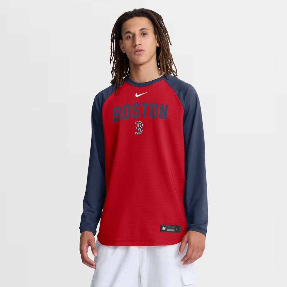Red Boston Red Sox Nike Authentic Collection Raglan Dri-FIT Sweatshirt