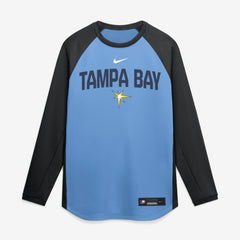 Light Blue Tampa Bay Rays Nike Authentic Collection Raglan Dri-FIT Sweatshirt