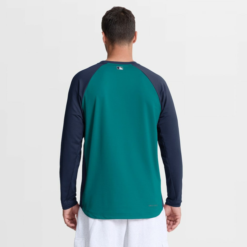 Teal Seattle Mariners Nike Authentic Collection Raglan Dri-FIT Sweatshirt