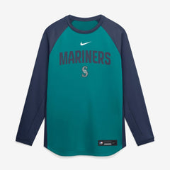 Teal Seattle Mariners Nike Authentic Collection Raglan Dri-FIT Sweatshirt