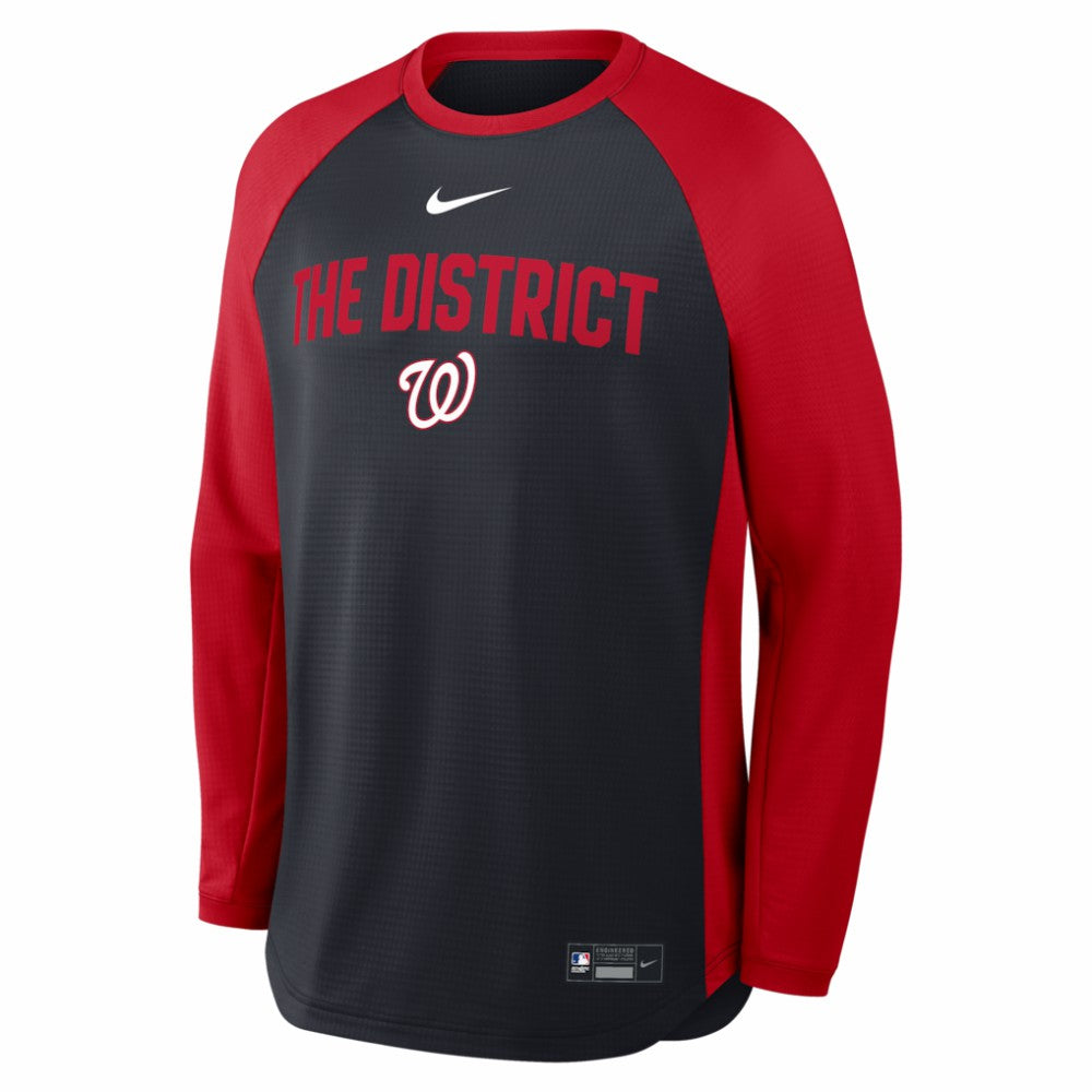 Navy Washington Nationals Nike Authentic Collection Raglan Dri-FIT Sweatshirt