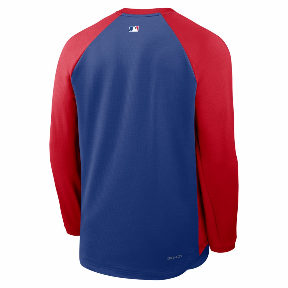 Royal Philadelphia Phillies Nike Authentic Collection Raglan Dri-FIT Sweatshirt