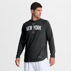 Black New York Mets Nike Authentic Collection Raglan Dri-FIT Sweatshirt
