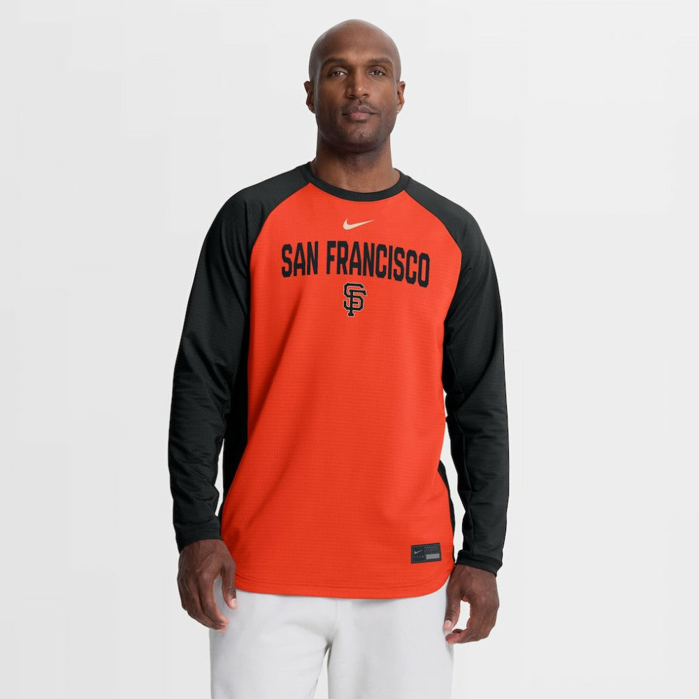 Orange San Francisco Giants Nike Authentic Collection Raglan Dri-FIT Sweatshirt