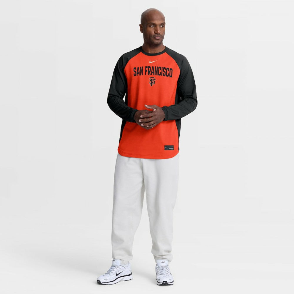 Orange San Francisco Giants Nike Authentic Collection Raglan Dri-FIT Sweatshirt