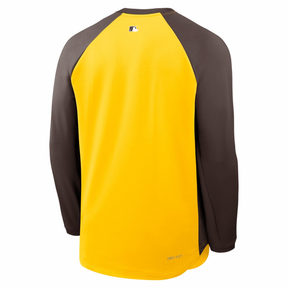 Gold San Diego Padres Nike Authentic Collection Raglan Dri-FIT Sweatshirt