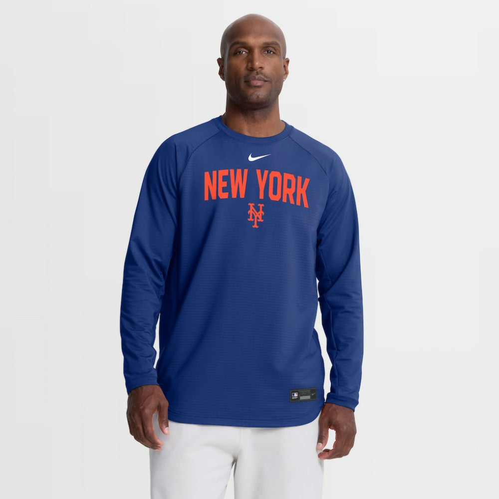 Royal New York Mets Nike Authentic Collection Raglan Dri-FIT Sweatshirt