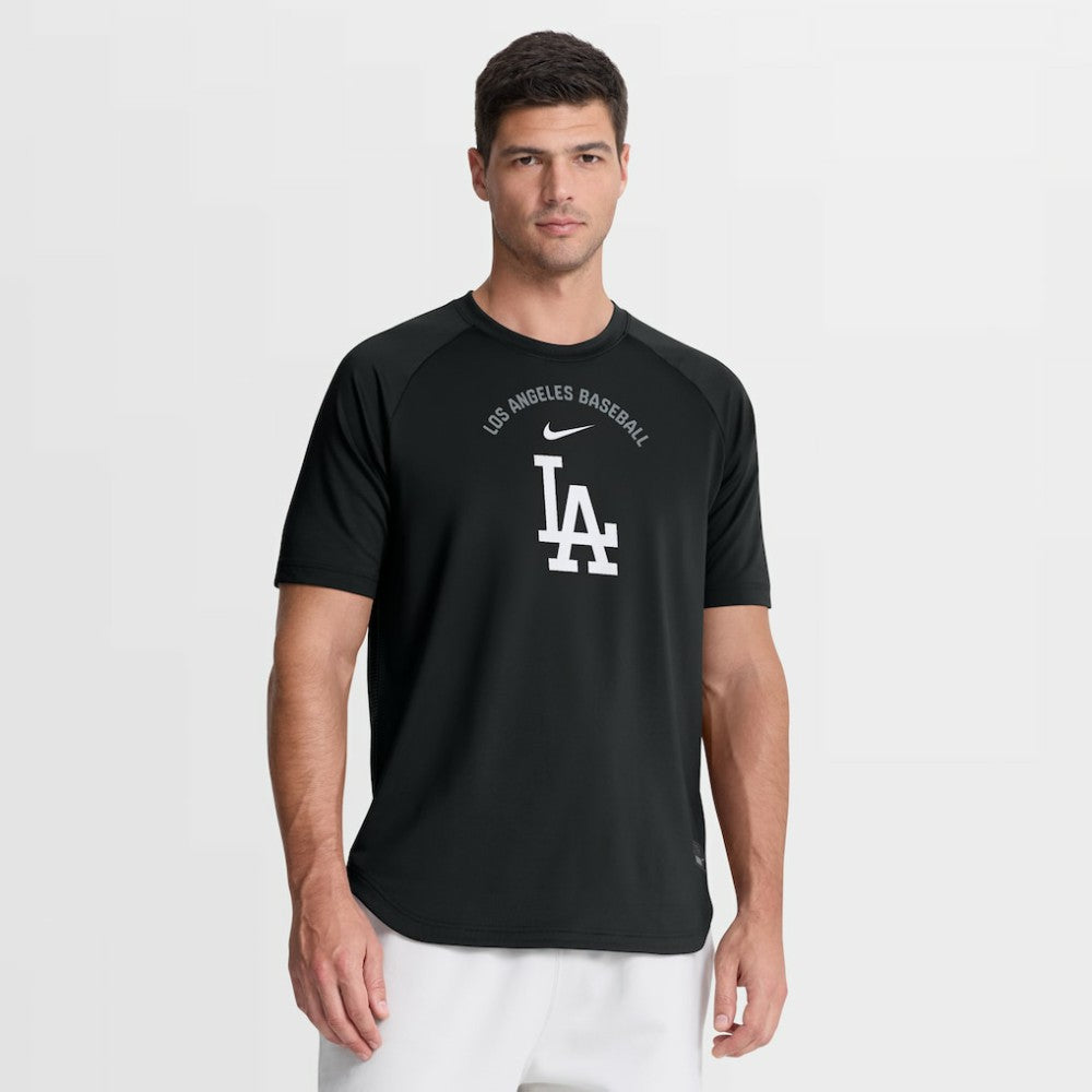 Black Los Angeles Dodgers Nike Authentic Collection Batting Practice Pre-Game Raglan Dri-FIT Top
