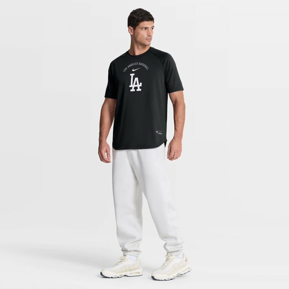 Black Los Angeles Dodgers Nike Authentic Collection Batting Practice Pre-Game Raglan Dri-FIT Top
