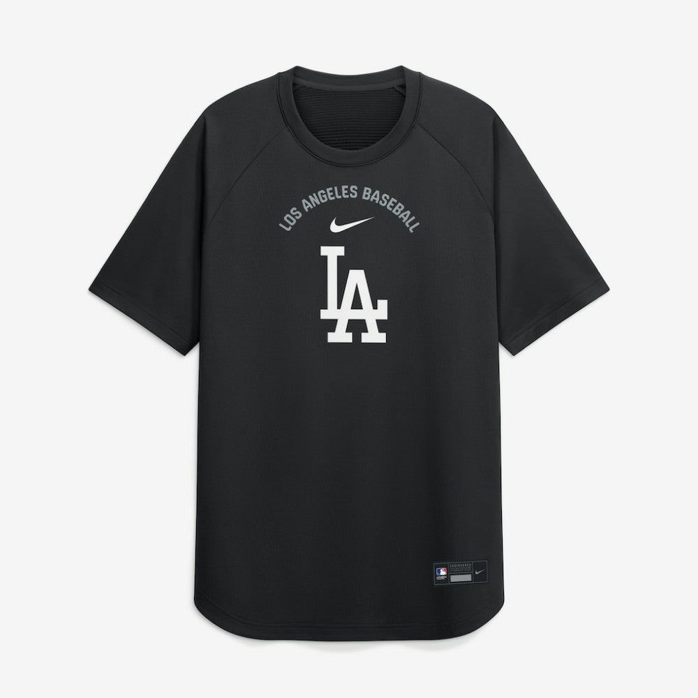 Black Los Angeles Dodgers Nike Authentic Collection Batting Practice Pre-Game Raglan Dri-FIT Top
