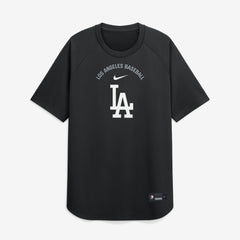 Black Los Angeles Dodgers Nike Authentic Collection Batting Practice Pre-Game Raglan Dri-FIT Top