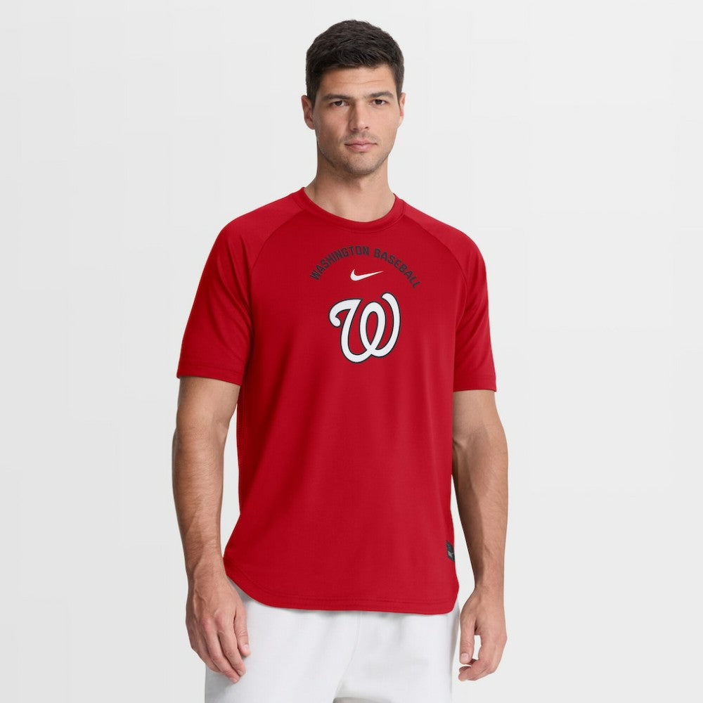 Red Washington Nationals Nike Authentic Collection Batting Practice Pre-Game Raglan Dri-FIT Top