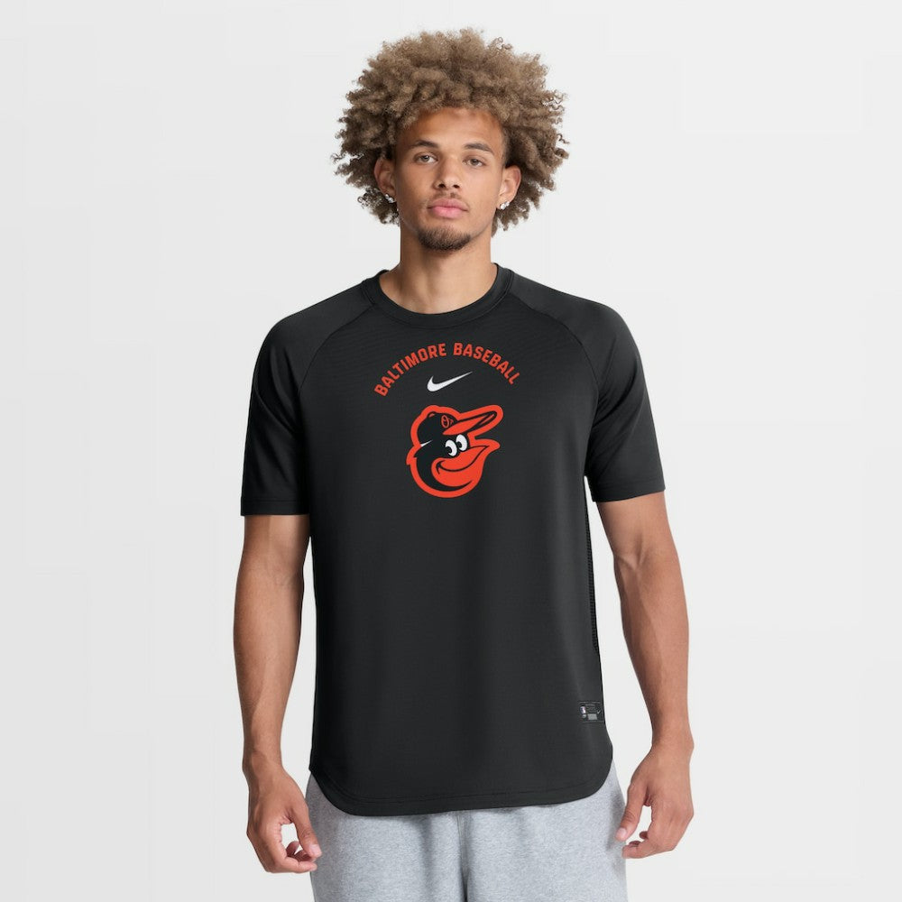 Black Baltimore Orioles Nike Authentic Collection Batting Practice Pre-Game Raglan Dri-FIT Top
