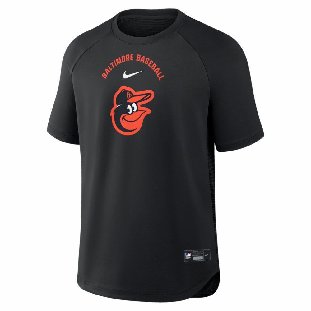 Black Baltimore Orioles Nike Authentic Collection Batting Practice Pre-Game Raglan Dri-FIT Top