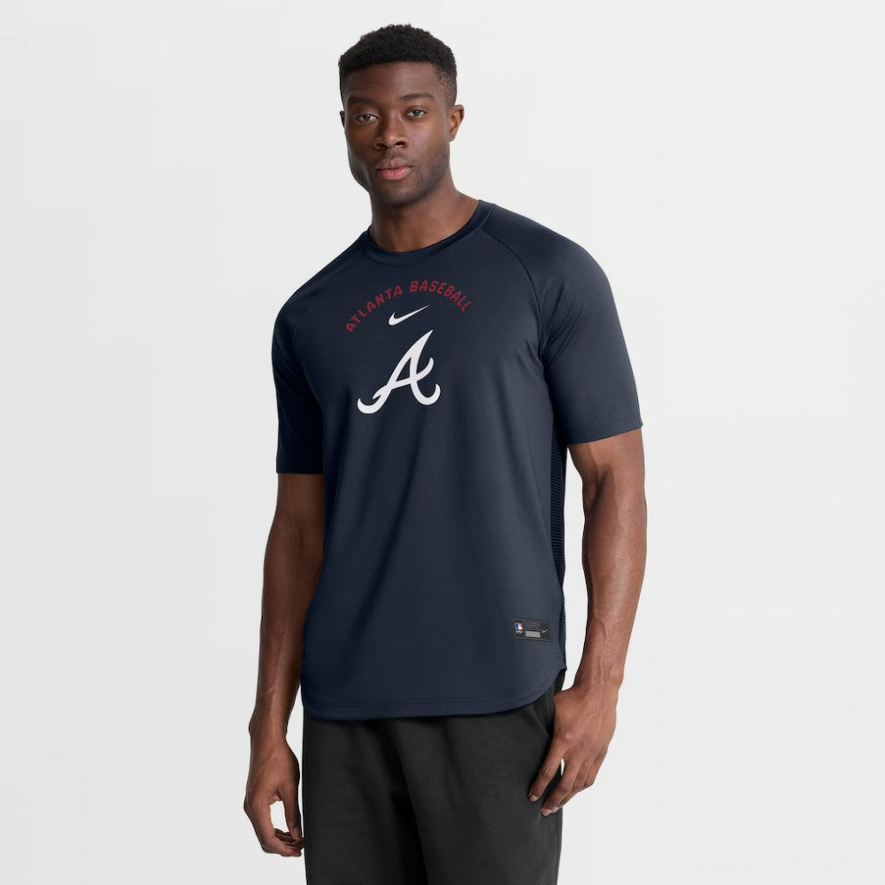 Blue Atlanta Braves Nike Authentic Collection Batting Practice Pre-Game Raglan Dri-FIT Top