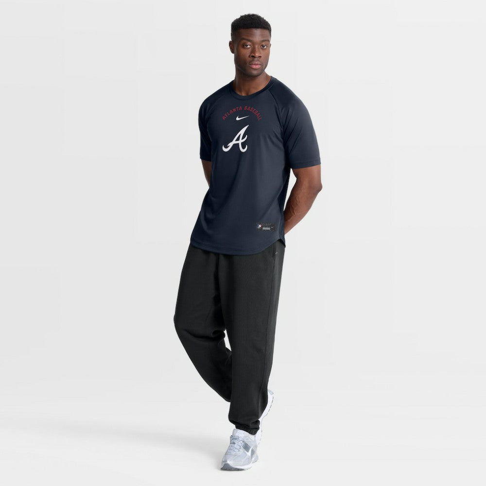 Blue Atlanta Braves Nike Authentic Collection Batting Practice Pre-Game Raglan Dri-FIT Top