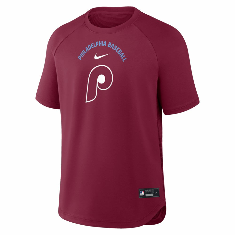Burgundy Philadelphia Phillies Nike Authentic Collection Batting Practice Pre-Game Raglan Dri-FIT Top