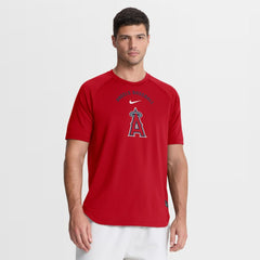 Red Los Angeles Angels Nike Authentic Collection Batting Practice Pre-Game Raglan Dri-FIT Top