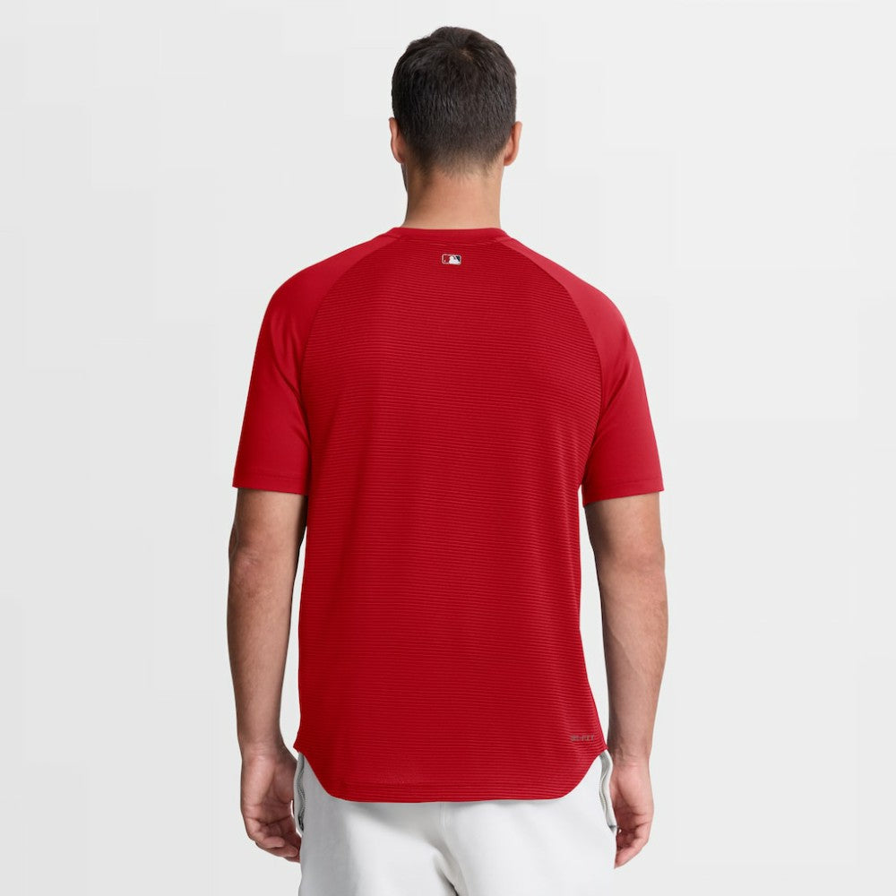 Red Los Angeles Angels Nike Authentic Collection Batting Practice Pre-Game Raglan Dri-FIT Top